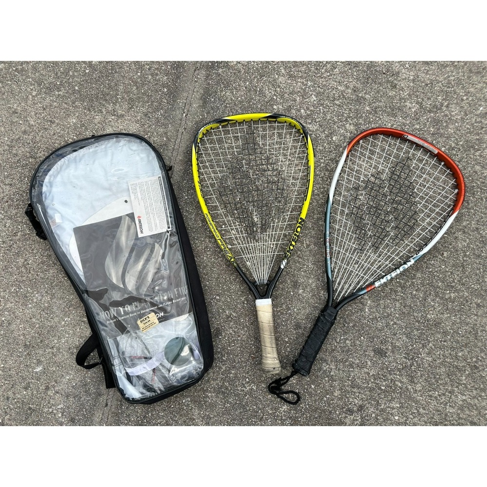 Ektelon Racquetball Racket Lot w/ Case Ball &‎ Safety Glasses Gear Bundle